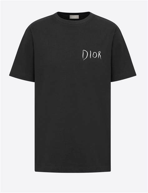 dior raymond pettibon embroidery black t shirt|Dior .